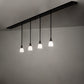 Meyda Lighting Oyster Bay 118" 4-Light Solar Black Goblet Island Pendant Light With White Opal Shade Glass