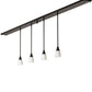 Meyda Lighting Oyster Bay 118" 4-Light Solar Black Goblet Island Pendant Light With White Opal Shade Glass