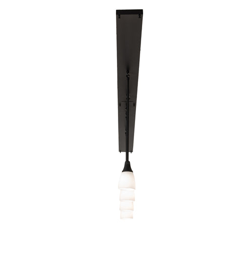 Meyda Lighting Oyster Bay 118" 4-Light Solar Black Goblet Island Pendant Light With White Opal Shade Glass