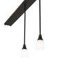 Meyda Lighting Oyster Bay 118" 4-Light Solar Black Goblet Island Pendant Light With White Opal Shade Glass