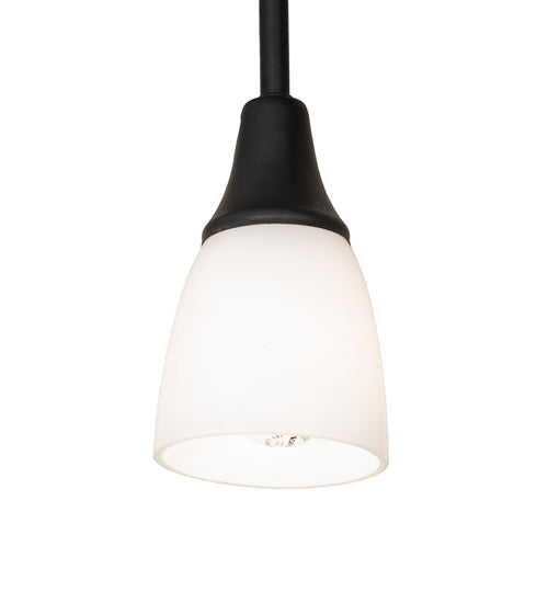 Meyda Lighting Oyster Bay 118" 4-Light Solar Black Goblet Island Pendant Light With White Opal Shade Glass