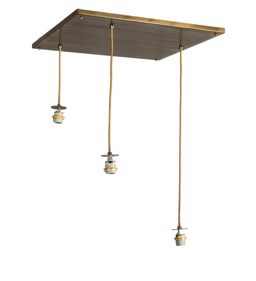 Meyda Lighting Pablo 32" 3-Light Brushed Brass Cascading Pendant Light