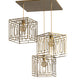 Meyda Lighting Pablo 32" 3-Light Brushed Brass Cascading Pendant Light