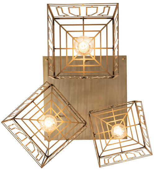 Meyda Lighting Pablo 32" 3-Light Brushed Brass Cascading Pendant Light