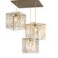 Meyda Lighting Pablo 32" 3-Light Brushed Brass Cascading Pendant Light