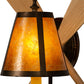 Meyda Lighting Paddle 12" Antique Copper & Natural Wood Wall Sconce With Amber Mica Shade Glass