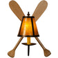 Meyda Lighting Paddle 12" Antique Copper & Natural Wood Wall Sconce With Amber Mica Shade Glass