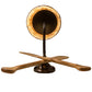 Meyda Lighting Paddle 12" Antique Copper & Natural Wood Wall Sconce With Amber Mica Shade Glass