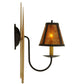 Meyda Lighting Paddle 12" Timeless Bronze Wall Sconce With Amber Mica Shade Glass