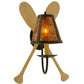 Meyda Lighting Paddle 12" Timeless Bronze Wall Sconce With Amber Mica Shade Glass