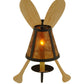 Meyda Lighting Paddle 12" Timeless Bronze Wall Sconce With Amber Mica Shade Glass