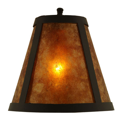 Meyda Lighting Paddle 12" Timeless Bronze Wall Sconce With Amber Mica Shade Glass