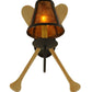 Meyda Lighting Paddle 12" Timeless Bronze Wall Sconce With Amber Mica Shade Glass
