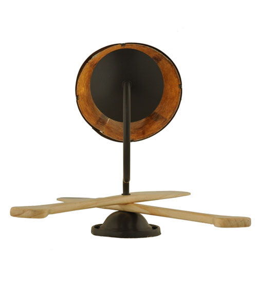 Meyda Lighting Paddle 12" Timeless Bronze Wall Sconce With Amber Mica Shade Glass