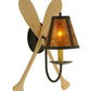 Meyda Lighting Paddle 12" Timeless Bronze Wall Sconce With Amber Mica Shade Glass