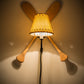 Meyda Lighting Paddle 14" Natural Wood & Textured Black Wall Sconce With Beige Textrene Shade