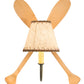 Meyda Lighting Paddle 16" Natural Wood & Tarnished Copper Wall Sconce With Brown & Beige Textrene Shade