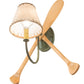Meyda Lighting Paddle 16" Natural Wood & Tarnished Copper Wall Sconce With Brown & Beige Textrene Shade