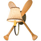 Meyda Lighting Paddle 16" Natural Wood & Tarnished Copper Wall Sconce With Brown & Beige Textrene Shade