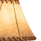 Meyda Lighting Paddle 18" 2-Light Natural Wood & Timeless Bronze Wall Sconce With Brown Faux Leather Shade