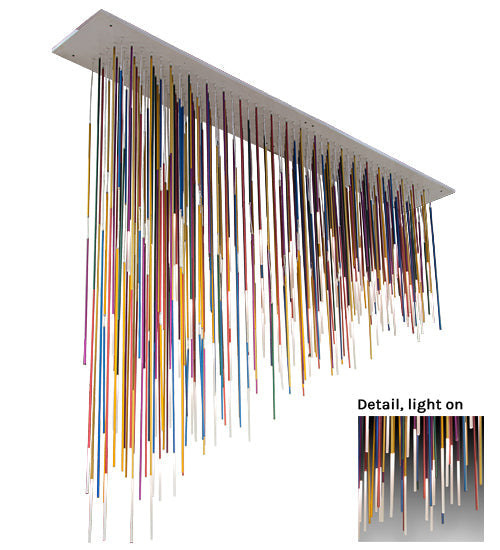 Meyda Lighting Pae Kukuna 144" 107-Light LED Chandelier With Multi-Colored Shade Glass