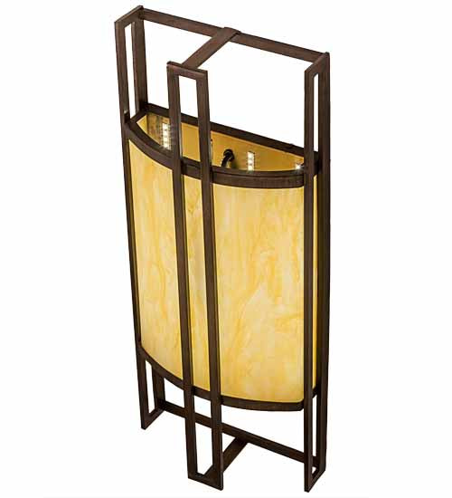 Meyda Lighting Paille 10" LED Cimarron Bronze Wall Sconce With Botticino Idalight Shade