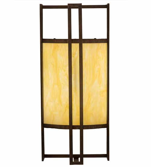 Meyda Lighting Paille 10" LED Cimarron Bronze Wall Sconce With Botticino Idalight Shade