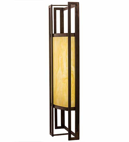 Meyda Lighting Paille 10" LED Cimarron Bronze Wall Sconce With Botticino Idalight Shade