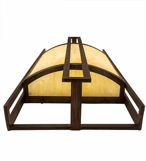 Meyda Lighting Paille 10" LED Cimarron Bronze Wall Sconce With Botticino Idalight Shade