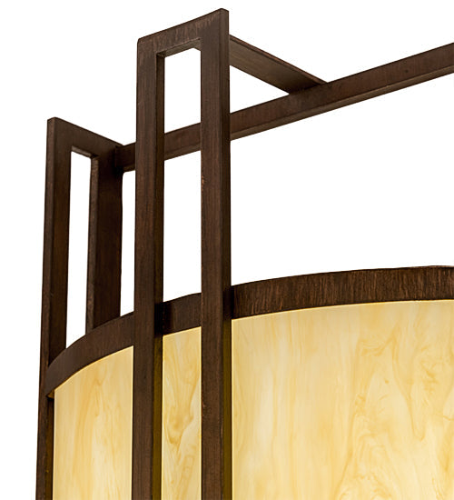 Meyda Lighting Paille 10" LED Cimarron Bronze Wall Sconce With Botticino Idalight Shade