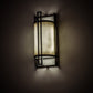 Meyda Lighting Paille 5" LED Cimarron Bronze Wall Sconce With Faded Champagne Gold Textrene Shade