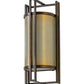 Meyda Lighting Paille 5" LED Cimarron Bronze Wall Sconce With Faded Champagne Gold Textrene Shade
