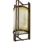 Meyda Lighting Paille 5" LED Cimarron Bronze Wall Sconce With Faded Champagne Gold Textrene Shade