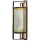 Meyda Lighting Paille 5" LED Cimarron Bronze Wall Sconce With Faded Champagne Gold Textrene Shade