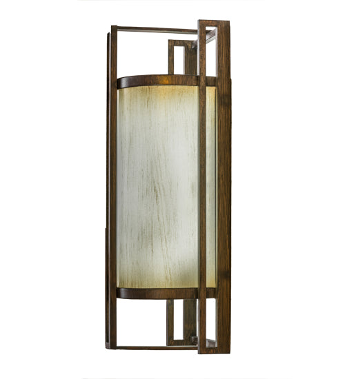 Meyda Lighting Paille 5" LED Cimarron Bronze Wall Sconce With Faded Champagne Gold Textrene Shade