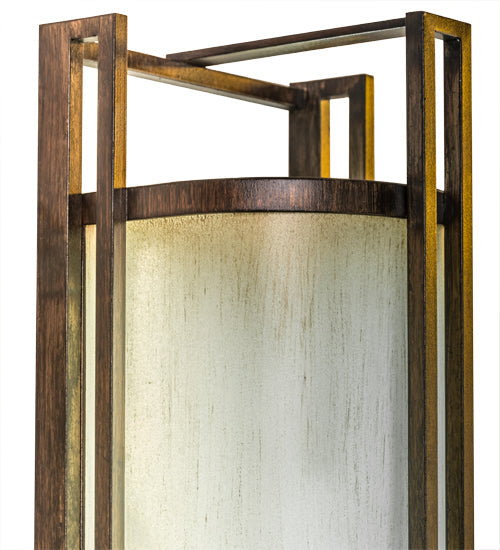 Meyda Lighting Paille 5" LED Cimarron Bronze Wall Sconce With Faded Champagne Gold Textrene Shade