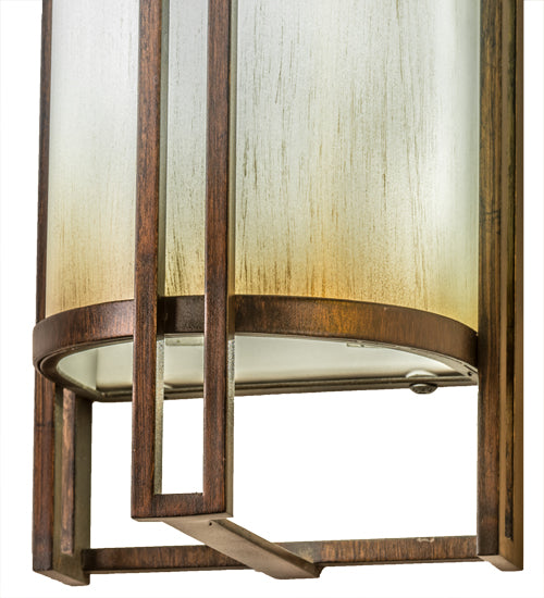 Meyda Lighting Paille 5" LED Cimarron Bronze Wall Sconce With Faded Champagne Gold Textrene Shade