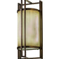 Meyda Lighting Paille 5" LED Cimarron Bronze Wall Sconce With Faded Champagne Gold Textrene Shade