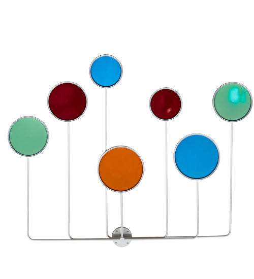 Meyda Lighting Paletta 213661 74" LED White & Silver Metallic Wall Sconce With Multi-Colored Shade