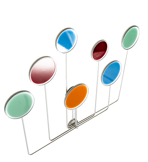 Meyda Lighting Paletta 213661 74" LED White & Silver Metallic Wall Sconce With Multi-Colored Shade