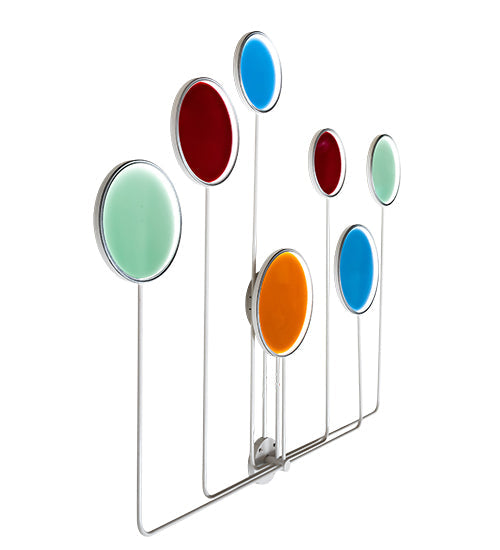 Meyda Lighting Paletta 213661 74" LED White & Silver Metallic Wall Sconce With Multi-Colored Shade