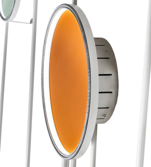 Meyda Lighting Paletta 213661 74" LED White & Silver Metallic Wall Sconce With Multi-Colored Shade
