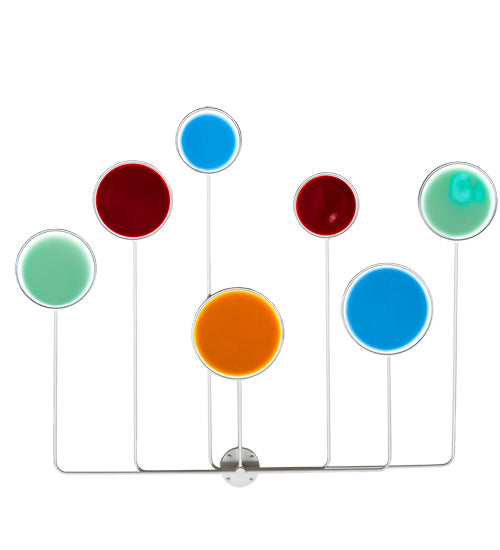 Meyda Lighting Paletta 213661 74" LED White & Silver Metallic Wall Sconce With Multi-Colored Shade