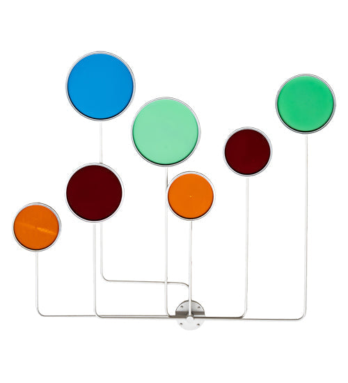 Meyda Lighting Paletta 65" LED White & Silver Metallic Wall Sconce With Multi-Colored Shade