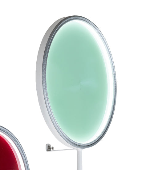 Meyda Lighting Paletta 65" LED White & Silver Metallic Wall Sconce With Multi-Colored Shade