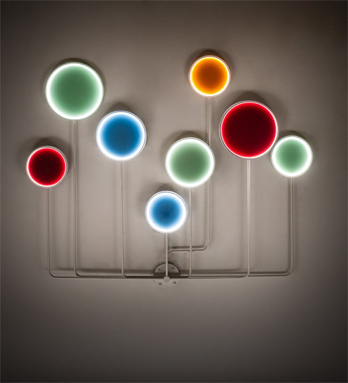 Meyda Lighting Paletta 68" LED White & Silver Metallic Wall Sconce With Multi-Colored Shade
