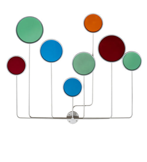Meyda Lighting Paletta 68" LED White & Silver Metallic Wall Sconce With Multi-Colored Shade