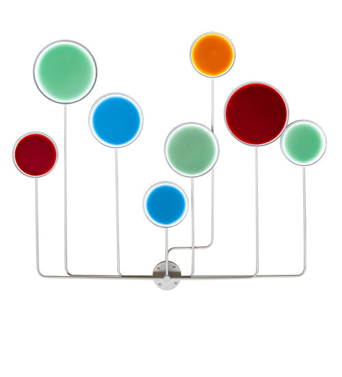 Meyda Lighting Paletta 68" LED White & Silver Metallic Wall Sconce With Multi-Colored Shade