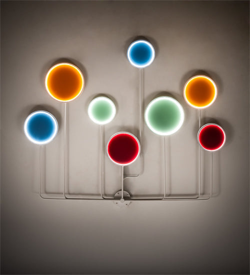 Meyda Lighting Paletta 71" LED White & Silver Metallic Wall Sconce With Multi-Colored Shade
