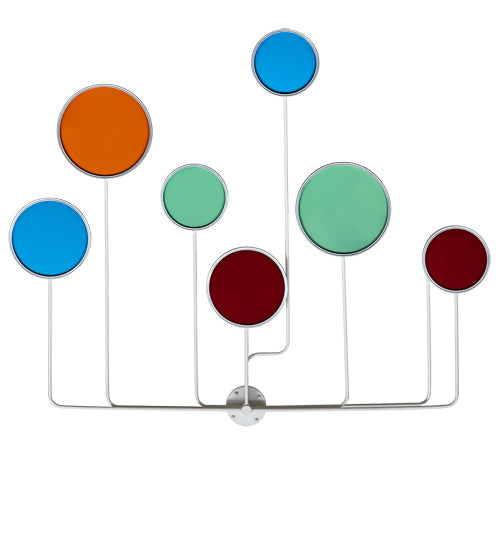 Meyda Lighting Paletta 71" LED White & Silver Metallic Wall Sconce With Multi-Colored Shade